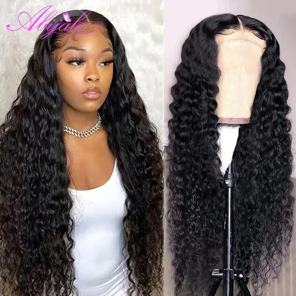 Abijale HD Transparent Lace Frontal Wigs 13x4 Lace Front Wig Deep Wave