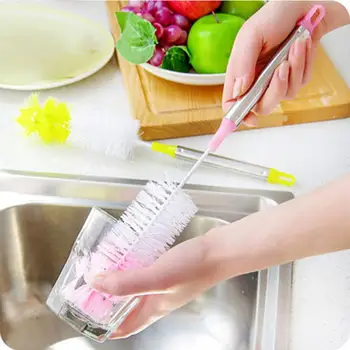 

1pc Round Head Bendable Long Handle Bottle Water Cup Brush Eco-friendly Scrubbing Clean Tool Home Kitchen Cleaning Brushes