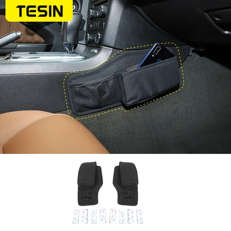 

TESIN Stowing Tidying For Ford Mustang Car Gear Shift Storage Bag Organizer Tray Accessories For Ford Mustang 2010-2014