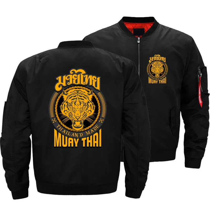 Dropshipping Muay Thai Tiger Thailand Bomber Jacket Men Streetwear Hip Hop Winter Coats 3D Printed Thick Warm Jackets Hombre |