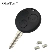 Okeytech 3 botão de substituição do carro chave escudo para mercedes benz smart fortwo 450 forfour roadster caso capa fob com micro interruptor