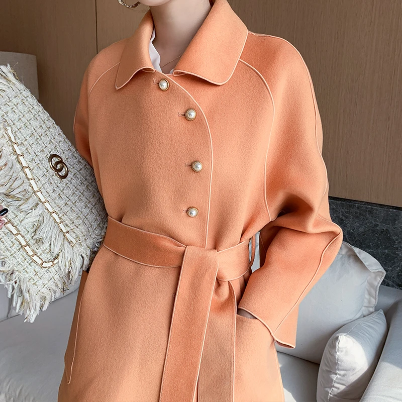 

100% Wool Coat Female Jacket Spring Autumn Long Coat Korean Oversized Coats and Jackets Women Fashion 2020 YB-SMN-1992 KJ4061