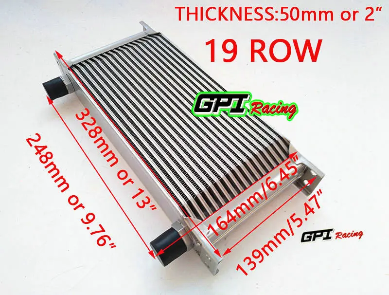 19 row oil cooler GPI Racing New Style ROW AN-10AN UNIVERSAL ENGINE TRANSMISSION OIL COOLER SILVER BLUE | Автомобили и мотоциклы