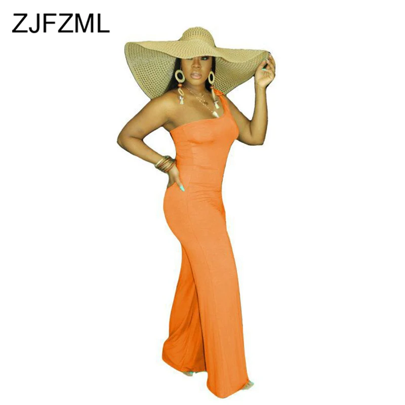 

Sexy Club One Shoulder Wide Leg Jumpsuits Women Backless Loose Plus Size Bodysuits Elegant Ladies Cauasal One Piece Overalls