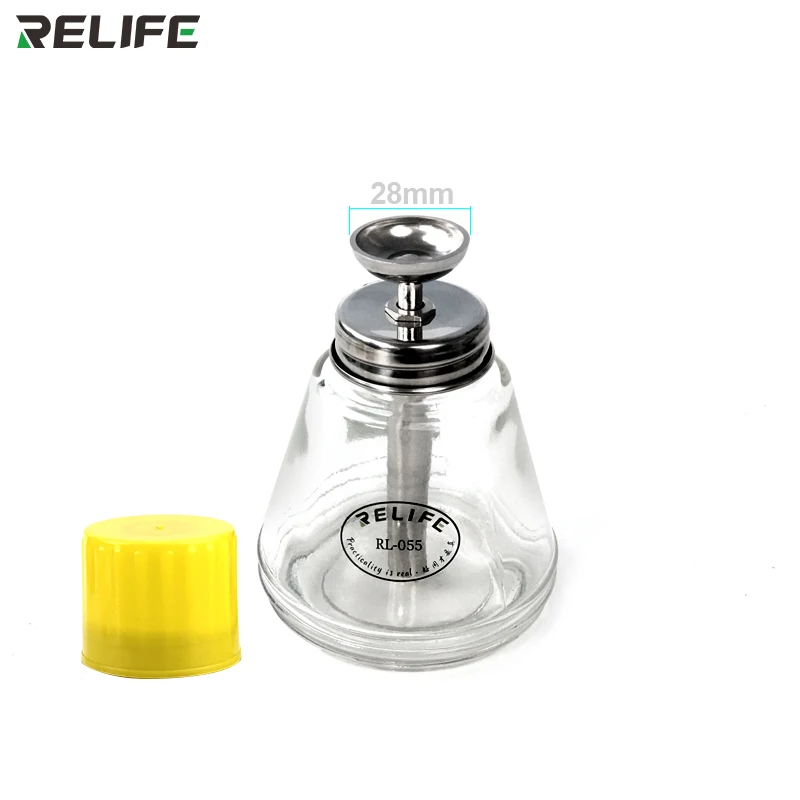 RELIFE Press Type Glass Alcohol Empty Bottle with Copper Core Anti-corrosion and Anti-Static Solution Dispenser Cleaning Bottle