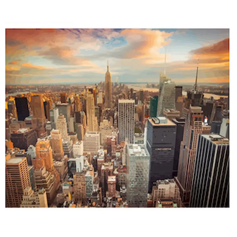 City Landscape Painting By Numbers New York On Canvas DIY Kits For Adults Acrylic Paint Picture Drawing Coloring By Number Decor
