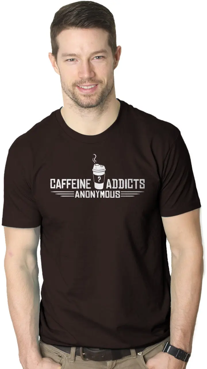 Caffeine Addicts Anonymous футболка Забавные Йога и кофе Графический футболки крутая