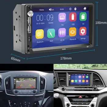 

X5 Car Radio 2 Din Bluetooth 7 HD Touch Screen Reverse Image With 8 LED Cam Stereo Car Auto MP5 Player AUX USB FM Camera 7018B