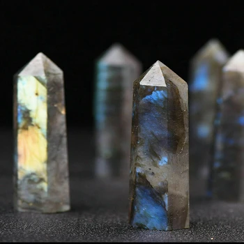 

1PC Natural Labradorite Fluorite Wand Quartz Crystal Point Healing Obelisk AAA+++ Carved Rainbow fluorite Hedgehog Stone Healing