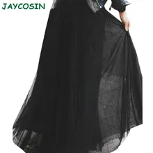 JAYCOSIN Женская одежда, вечерние шифоновые сексуальные плиссированные юбки с высокой талией, Женская Повседневная однотонная длинная юбка s, зима весна 1202