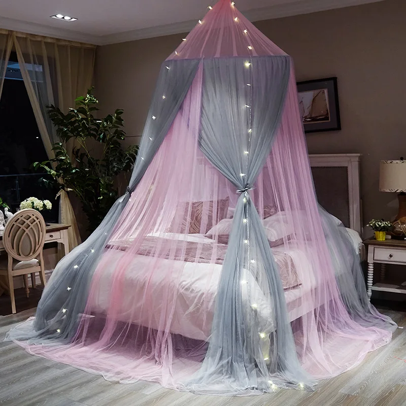 

New Europe-style Double Circular Ceiling Mosquito Net For Single Double Bed Three-door Dome Hanging Princess Mosquito Room Decor