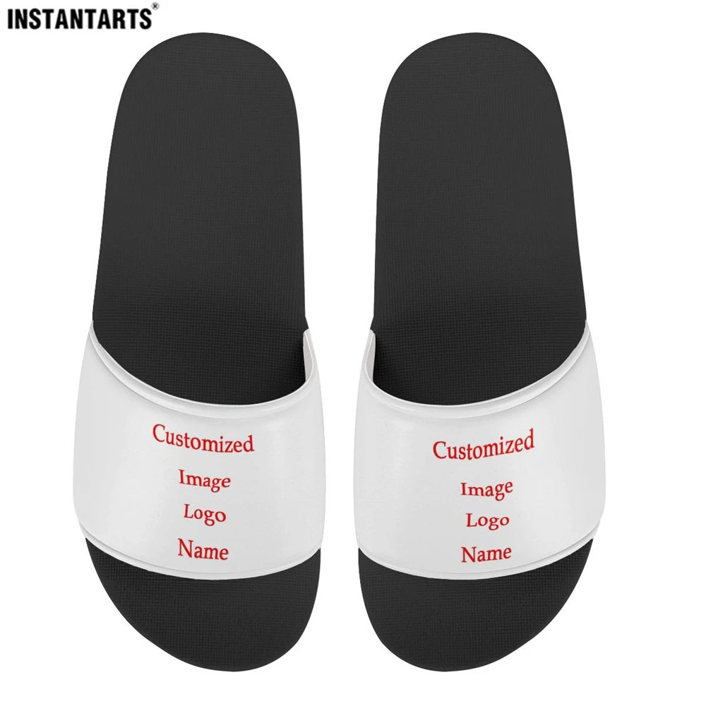 INSTANTARTS High Quality PVC Men and Women Slip On Slide Sandals Sublimation Printed Custom Logo Summer Slippers for Children