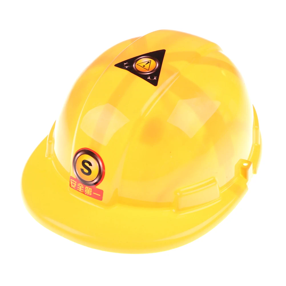 Yellow Simulation Safety Helmet Pretend Role Play Hat Toy Construction Funny Gadgets Creative Kids Children plastic construction toys kids construction toys kids pretend play set