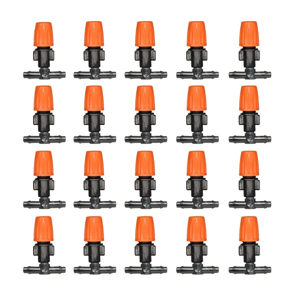 

50PCS Adjustable Misting Nozzle with Tee Joint for Garden Watering Irrigation Sprinkler for 4/7mm 1/4 Inch Tubing Hose