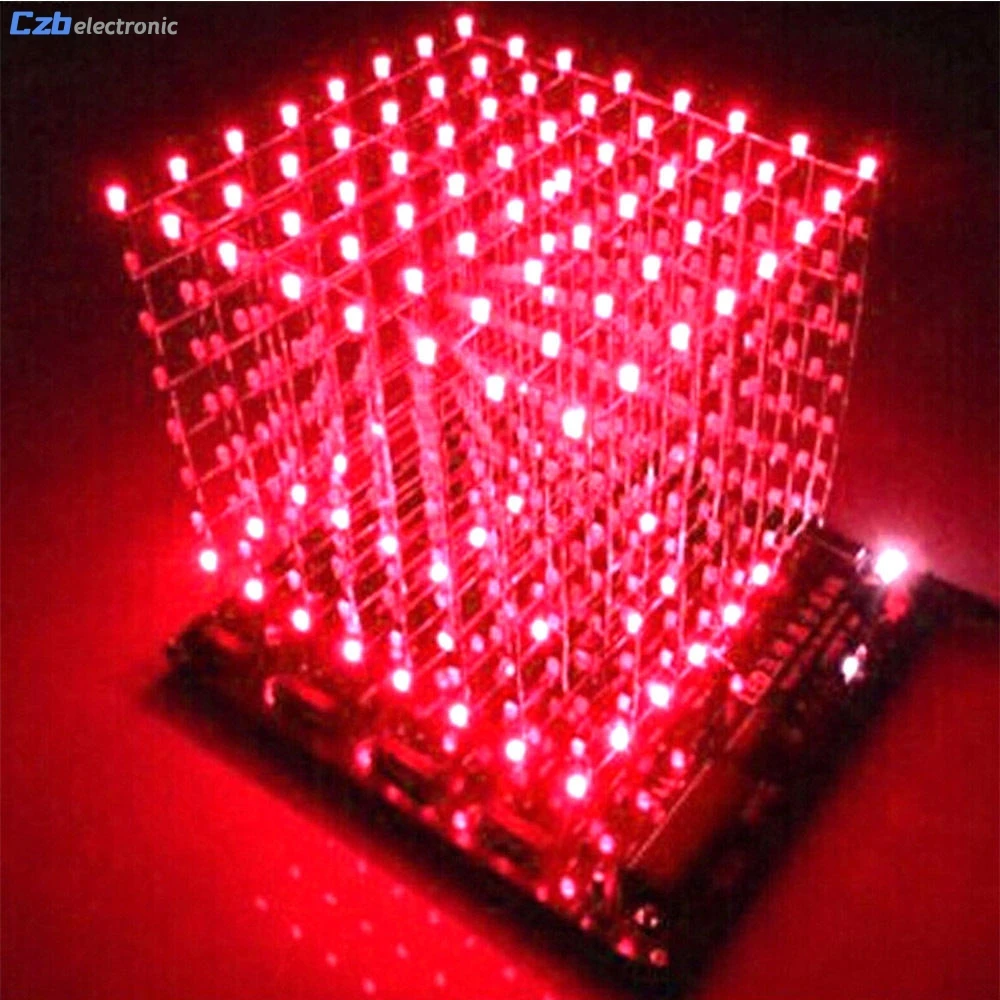 3d led для cube 8x8x8 свет новые элементы печатной платы Новинка новости синий квадрат DIY Kit 3 мм дропшиппинг
