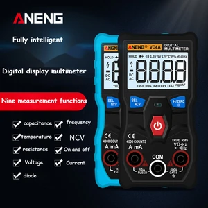 Цифровой мультиметр ANENG V01A V02A, 4000 отсчетов, профессиональный Интеллектуальный вольтметр с функцией True-RMS, инструменты электрика для переменного/постоянног о тока