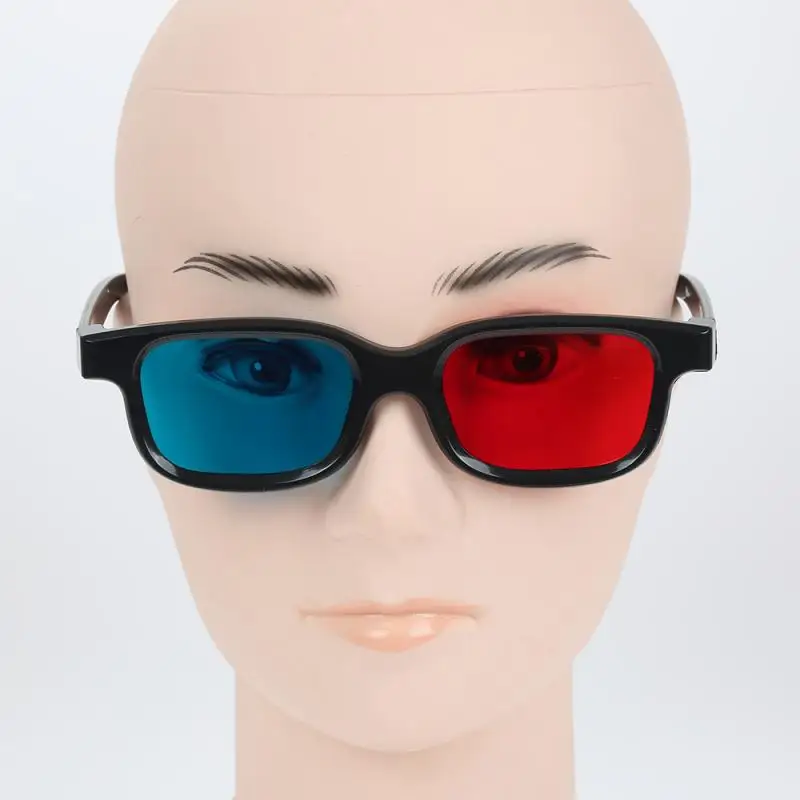Black Frame Universal 3d Plastic Glasses Red Blue 3d
