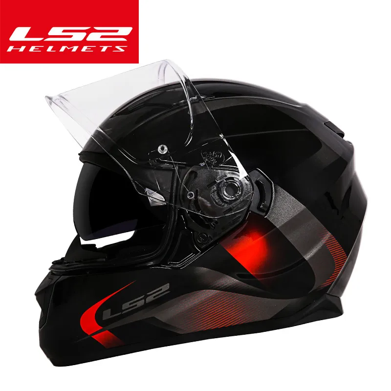 LS2 ff328 moto rcycle шлем с внутренним солнцезащитным козырьком двойной объектив Мото шлем полный шлем без подушки безопасности шлем capacete - Цвет: Red velvet