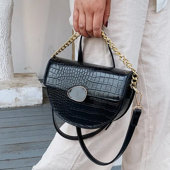

Fashion Stone Pattern Women Handbag High Quality Chain Women Messenger Flap Handbag PU Leather Street Casual Solid Shoulder Bag
