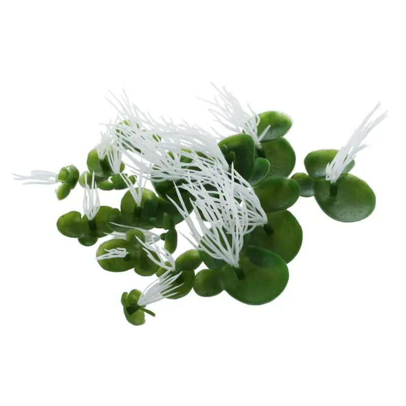 Аквариум Искусственный герцог Плавающий пластик зеленый белый растение