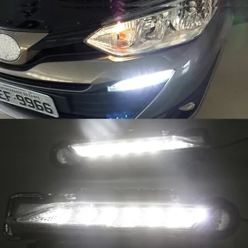 

High power brake bumper lamp For Toyota Yaris 2017 2018 car style LED DRL Daytime driving Running Light Daylight turn Lamp