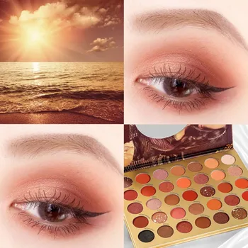 

35 Color Eye Shadow Plate, Waterproof, Color Rendering Eyeshadow Glitter, The Earth Color, Red Eyeshadow, Pink Eyeshadow Ins Sty