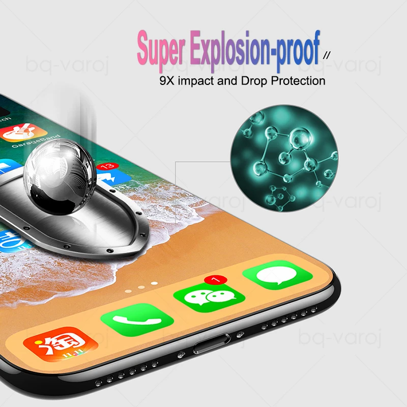 9D безбордовое полное покрытие из закаленного стекла для iPhone 11 Pro max защита экрана с 9H твердое олефобное покрытие для iPhone 11 закаленное стекло для iPhone xs max защита экрана без Черной Рамки защитная пленка