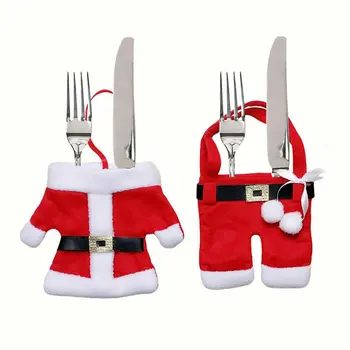 

6 PCS Silverware Holders Pockets Knifewear Tableware Cover Christmas Decoration Cute Dinner Decor for Home