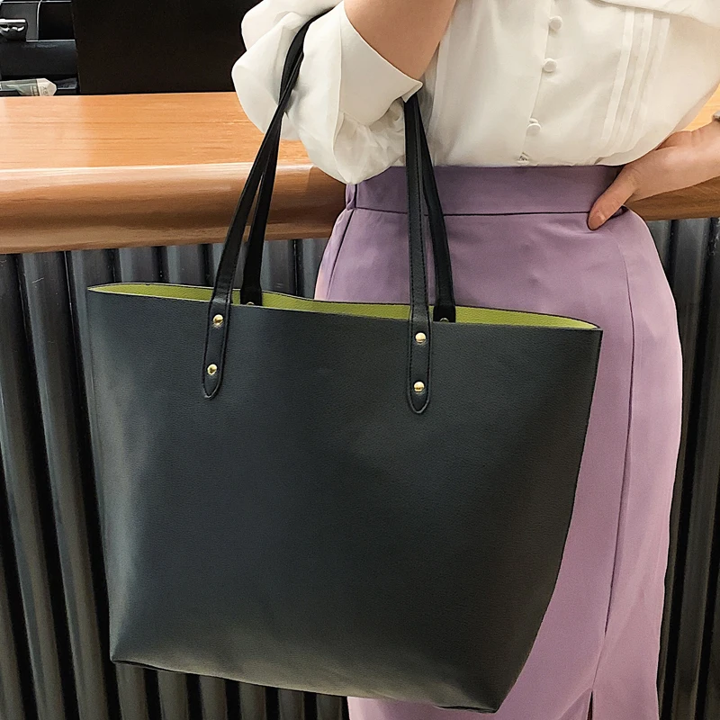 

VeryMe Large Capacity Tote Bag For Women's Leather Travel Shoulder Bags High quality Daily Totes For Female Simple Wild Handbags
