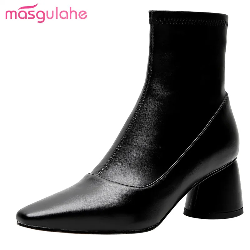 

Masgulahe new arrive 2020 autumn winter female boots high heels boots wholesale dress shoes black hot fashion women ankle boots