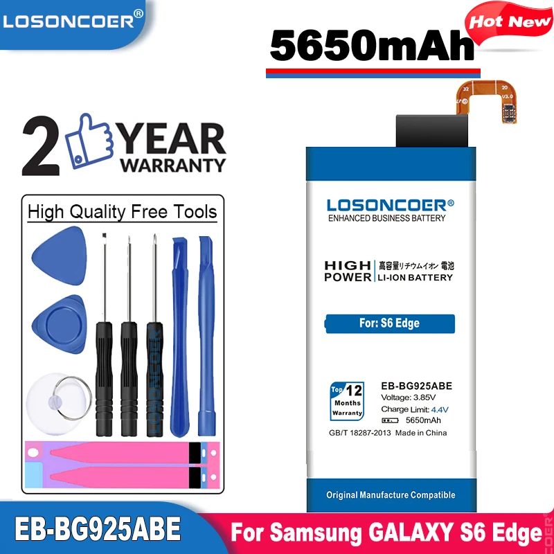 Аккумулятор LOSONCOER 5650 мАч EB-BG925ABE литий-ионный аккумулятор для телефона Samsung GALAXY S6