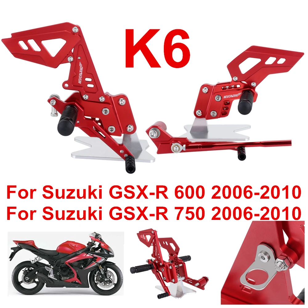 Best Price K6 CNC Aluminum Motorcycle Footrest Rear Foot Pedal Pegs Set For Suzuki GSX-R 600 750 GSX-R GSXR D40 Best Price K6 CNC Aluminum Motorcycle Footrest Rear Foot Pedal Pegs Set For Suzuki GSX-R 600 750 GSX-R GSXR D40