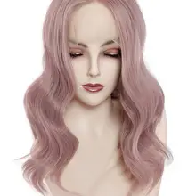 Парики из искусственных волос лента спереди фиолетовый парик из натуральных волос для женщин средняя часть термостойкие волокна косплей парики Волнистые Волосы