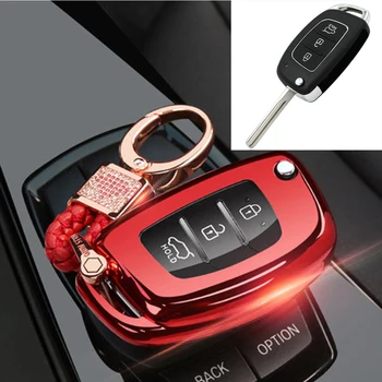 

High Quality TPU Car Key Cover Case Set Keychain For Hyundai i20 (2012-2015) i40 (2012-2015) Santa Fe(ix45)2013-2014 FOB 3 BTN