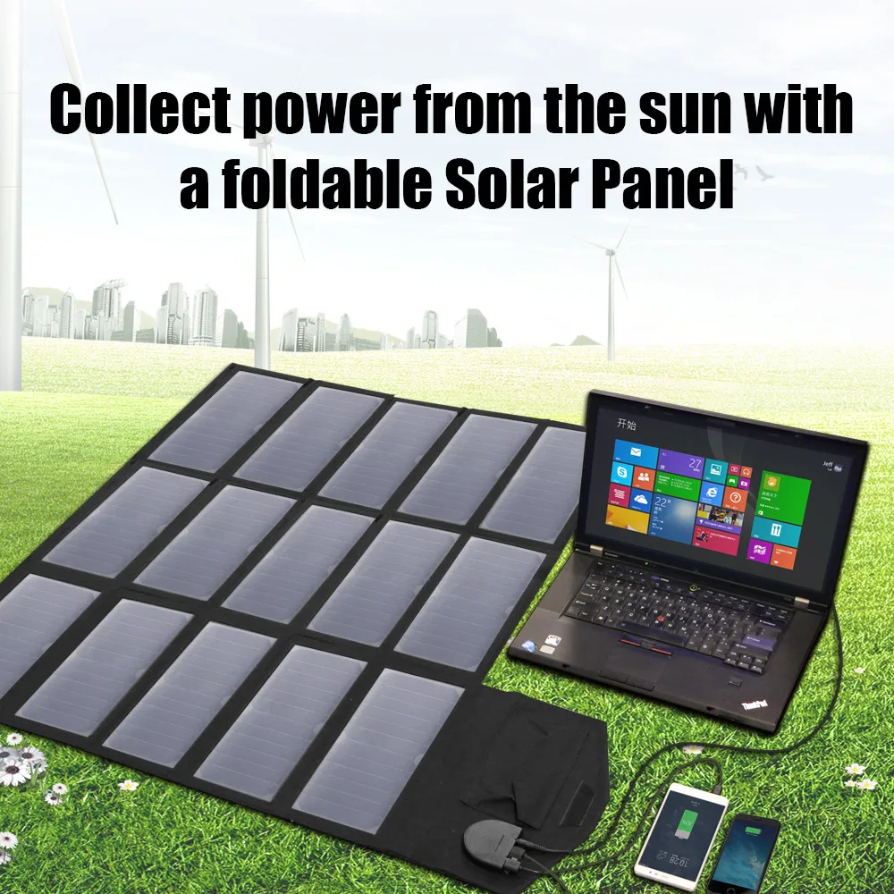 ALLPOWERS Portable Solar Panel Charger 100W 18V 12V Camping Outdoor Foldable Solar Power Panel USB Solar Battery Charger
