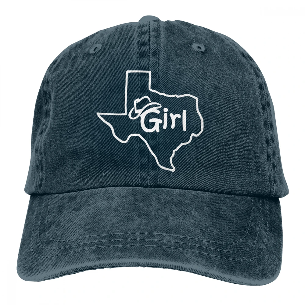 Texas Girl Casquette черные унисекс Мужские Женские джинсовые бейсболка с ремешком кепки регулируемые Гольф папа шляпа