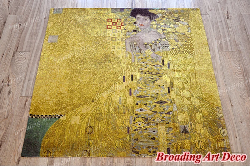 Gustav Klimt Portait Adele Bloch-Bauer I(золотой) гобелен настенный жаккард плетение гобеленовое украшение хлопок 140*140 см