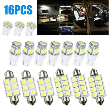 

16PCS LED Bulb Interior Lights T10 Led Bulbs Super Bright 5050 SMD Canbus Error Free Auto Interior Doom Lamp Car Styling Light