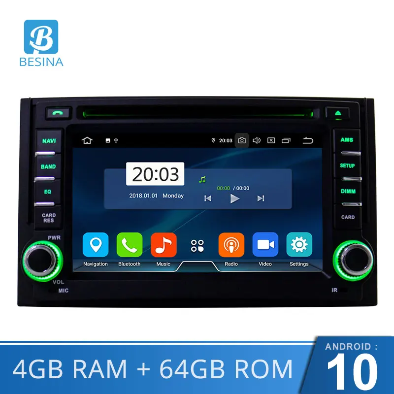 Автомобильный DVD-плеер Besina 2 Din Android 10 для Hyundai H1 Grand Starex 2007-2015 радио Wi-Fi стерео