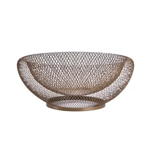 Fruit Bowl Double Layer Iron Candy Vegetables Fruit Bowl Storage Basket Home Party Organizer для кухни - Цвет: Golden
