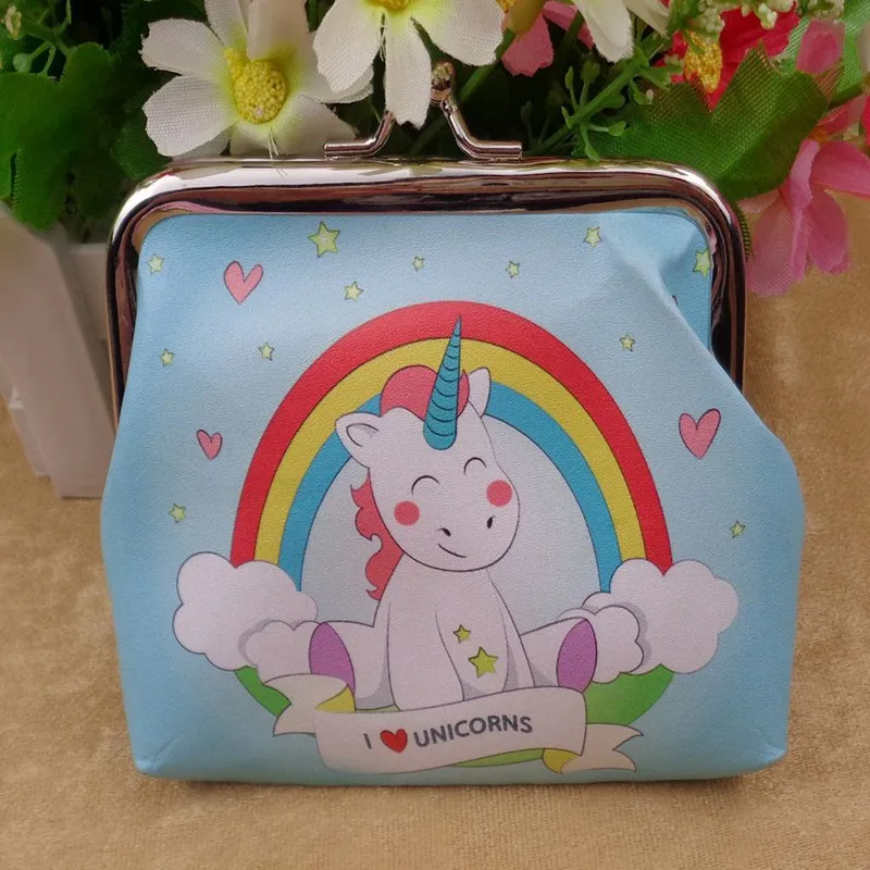 1 шт., детские кошельки для девочек, держатель для монет, Kawaii, животные, единорог, цветочный рисунок, женские Мини кошельки для мелочи, сумка для денег