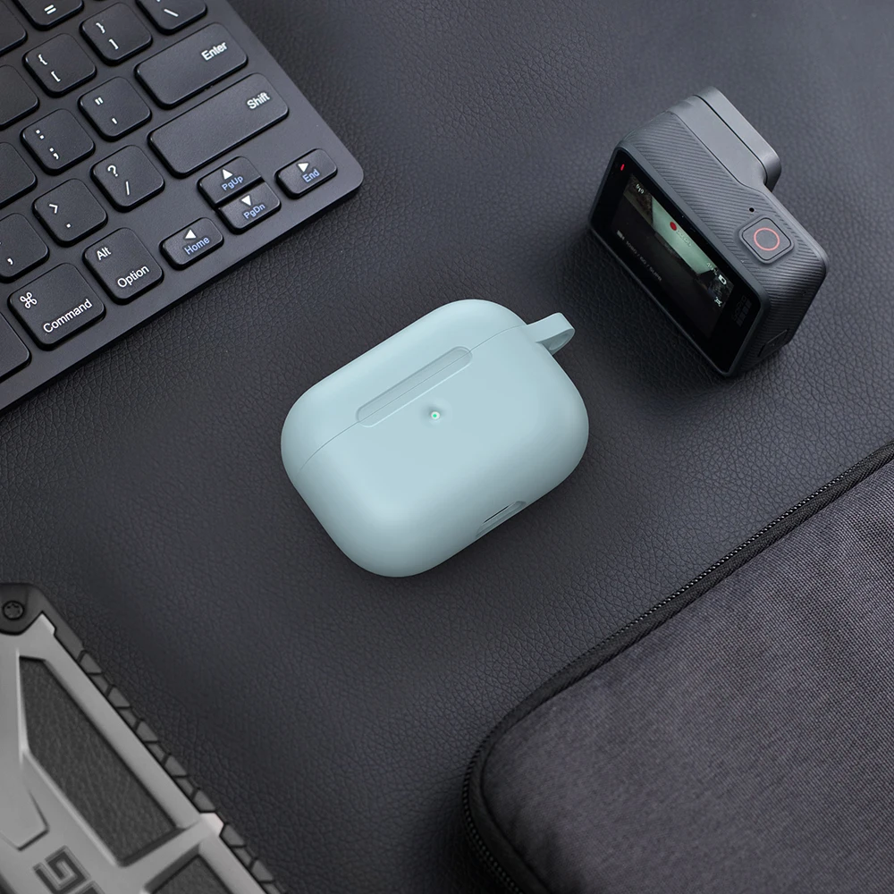 Мягкий удобный жидкий силиконовый чехол для Apple Airpods Pro беспроводные Bluetooth