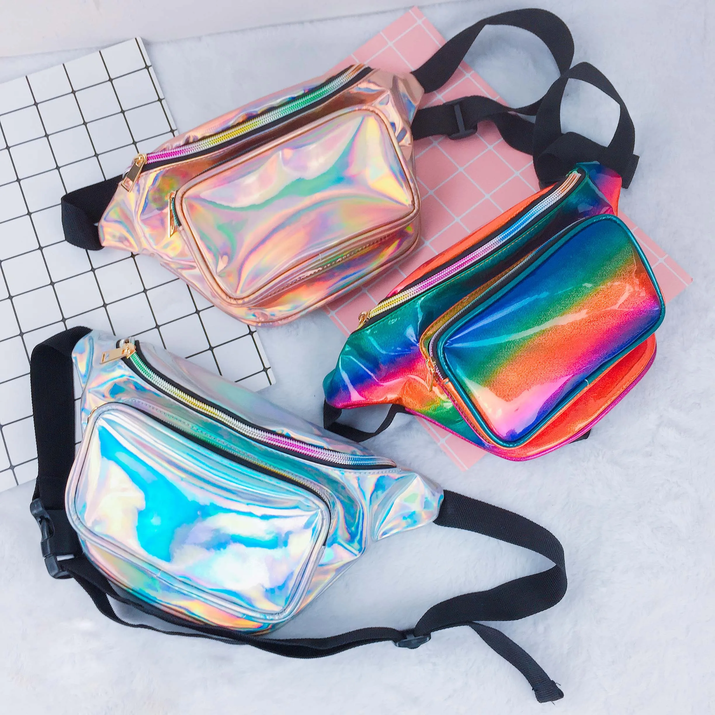 Двусторонняя блестящая поясная сумка в виде русалки с блестками, поясная сумка, сумка для путешествий, спортивная сумка для отдыха на