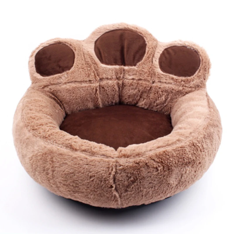 

Pet Dog Cat Winter Warm Fleece Dog Bed Round Small Medium Large Dog Beds Cute Paw Kennel For Cat Puppy Sofa Beds