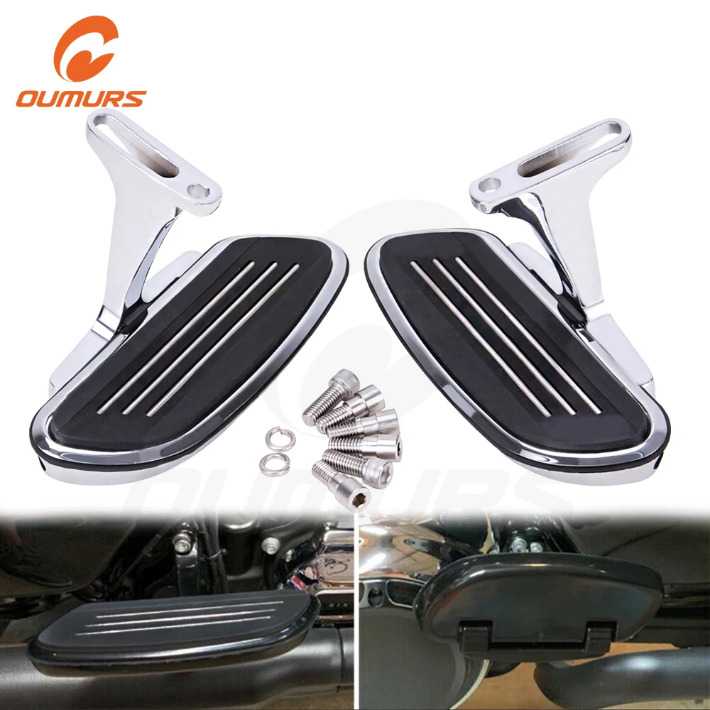 OUMURS мотоцикл пассажирский ножной пол Кронштейн черный хром подходит для Harley Touring