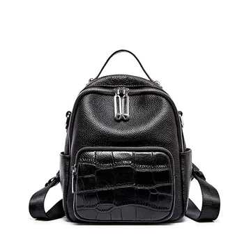 

SUPER SPACE 2020 new spring and summer first layer cowhide leather backpack large capacity female backpack
