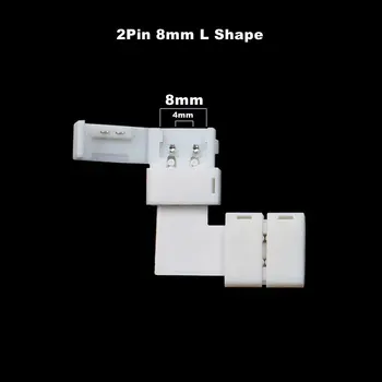 

3528 2 Pin LED L Shape Connector - 10PCS iCreating 12V Single Color Solderless LED Light Strip Tape 90 Degree Corner jk586