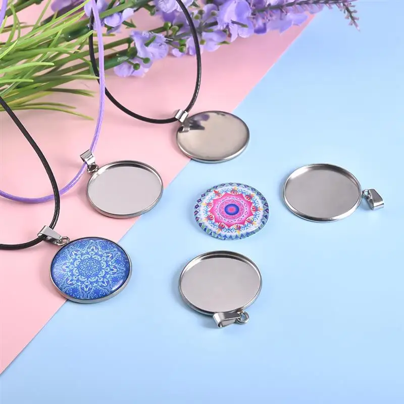 20 штук Нержавеющая сталь подвеска-заготовка базовые настройки круглый кабошон 10/12/14/16/18/20/25/30 мм рамка Лотки расходных материалов для изготовления ювелирных изделий