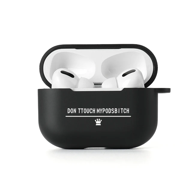 Case For Apple Airpods Pro Cases Slogan Simple Text Dont Touch Airpods 3 2 Silicon Black Earphone Cover For Air pod Pro Capa Bag 1390