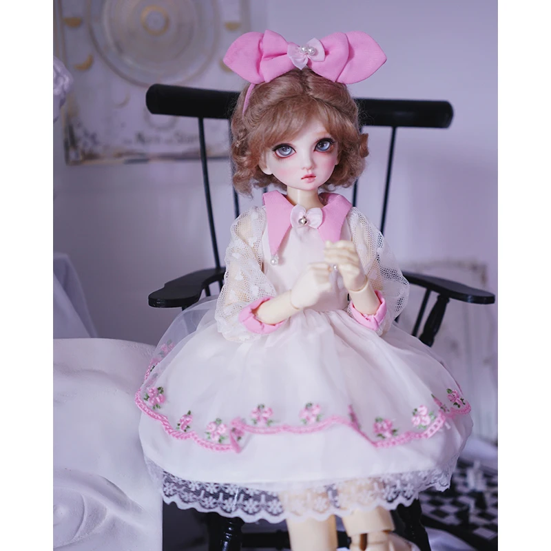 BJD кукла платье 1/4 1/6 1/3 Фея розовый BJD кукла платье+ украшение волос+ носки для 1/6 1/4 1/3 BJD кукла аксессуары кукольная одежда